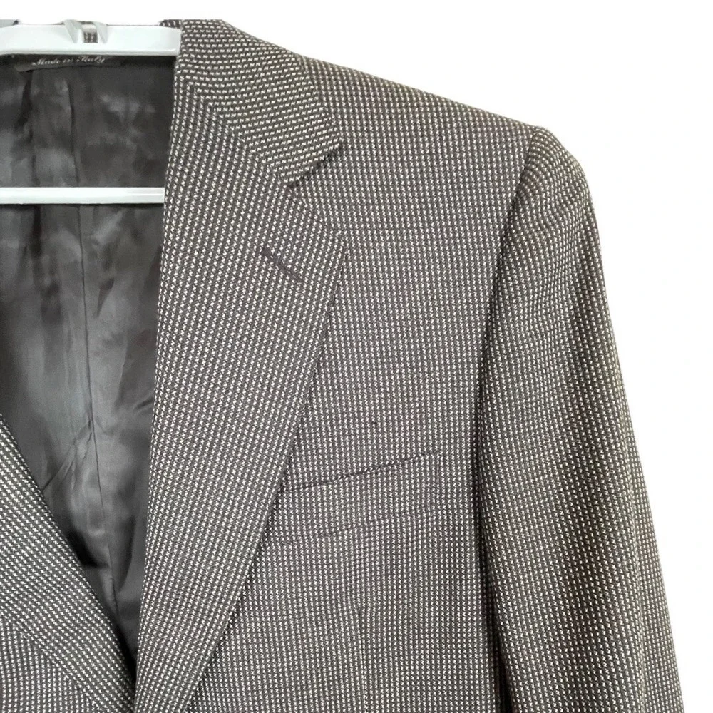 Canali Italy Men's size 50R Sports Coat Blazer Two Button Brown Black Wool